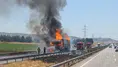 Kahramanmaraş TAG Otoyolu'nda Seyir Halindeki Tır Yandı