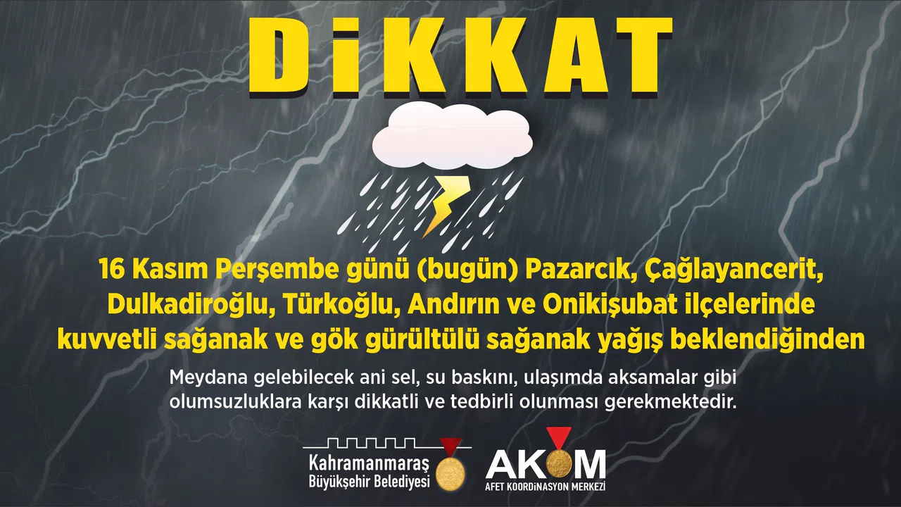 Şehirde Sağanak Yağış Uyarısı! AKOM'dan Anında Bildirim