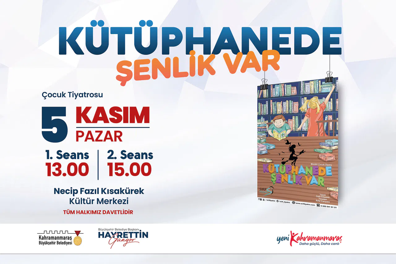 ‘Kütüphanede Şenlik Var’ Tiyatrosu Minik İzleyicilerini Bekliyor