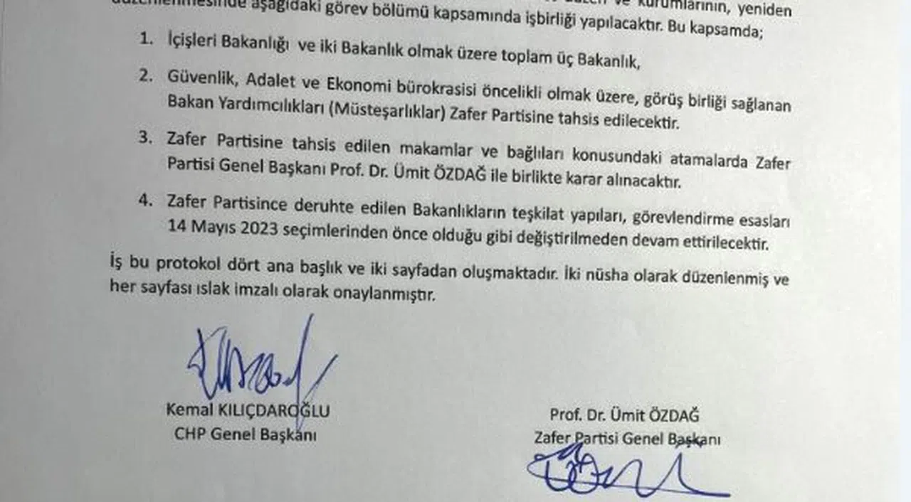 Ümit Özdağ, Kemal Kılıçdaroğlu'yla yaptığı "protokolü" açıkladı