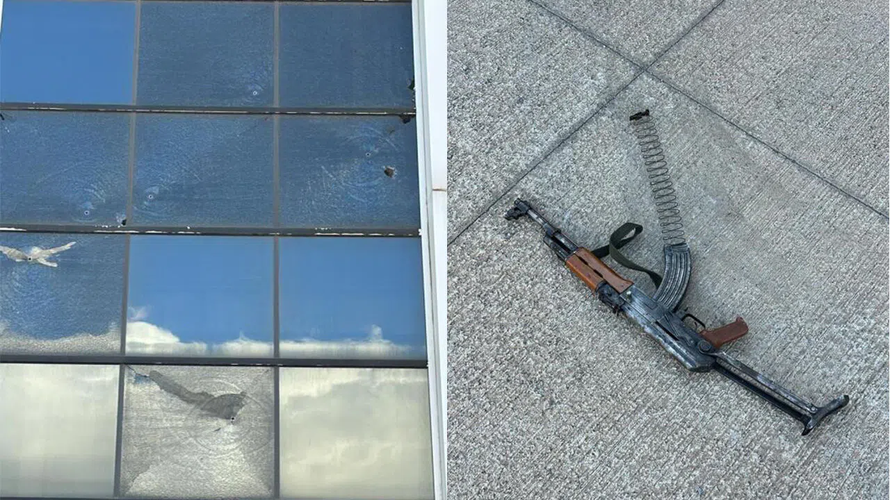 Depo uzun namlulu silahlarla tarandı