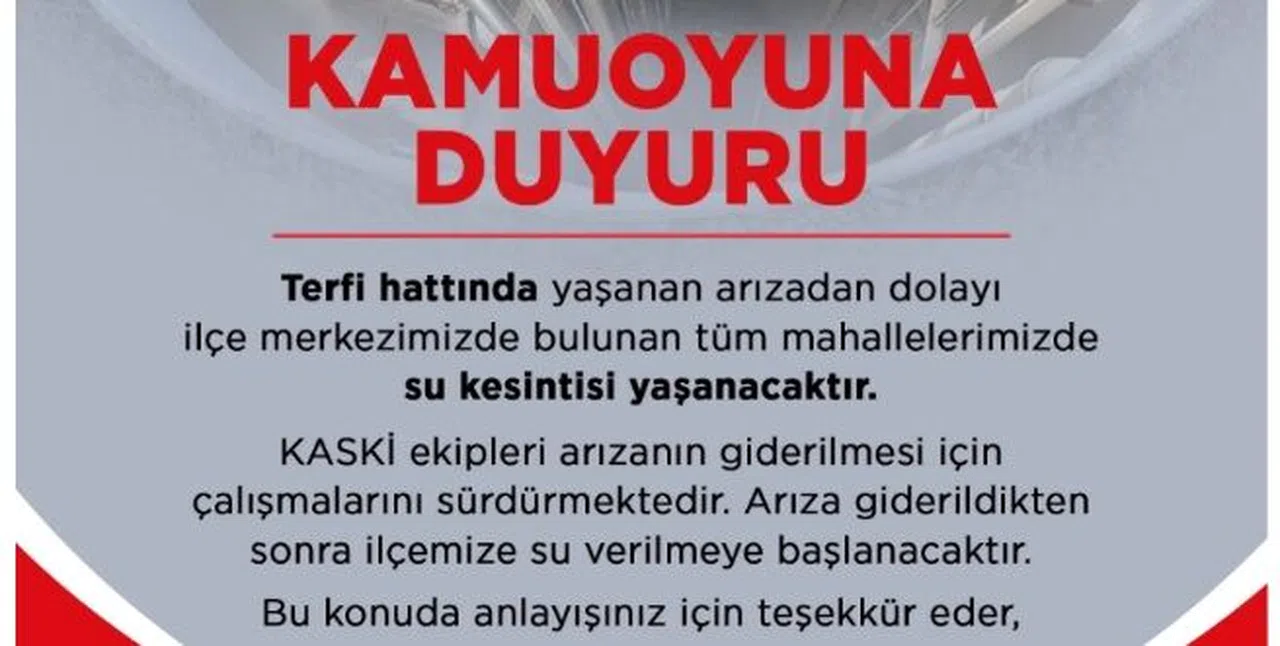 Kahramanmaraş’ta Su Kesintisi