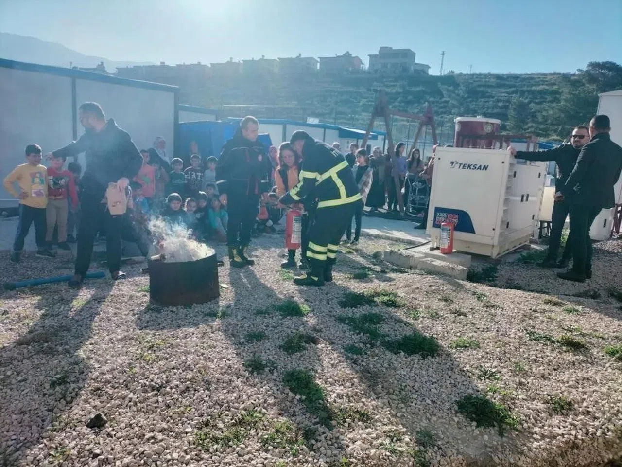 Konteyner kent sakinlerine yangın eğitimi  