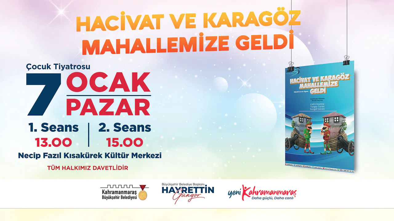 Hacivat ve Karagöz, Eğlenceli Bir Gösteriyle Kahramanmaraşlı Minikleri Buluşturuyor