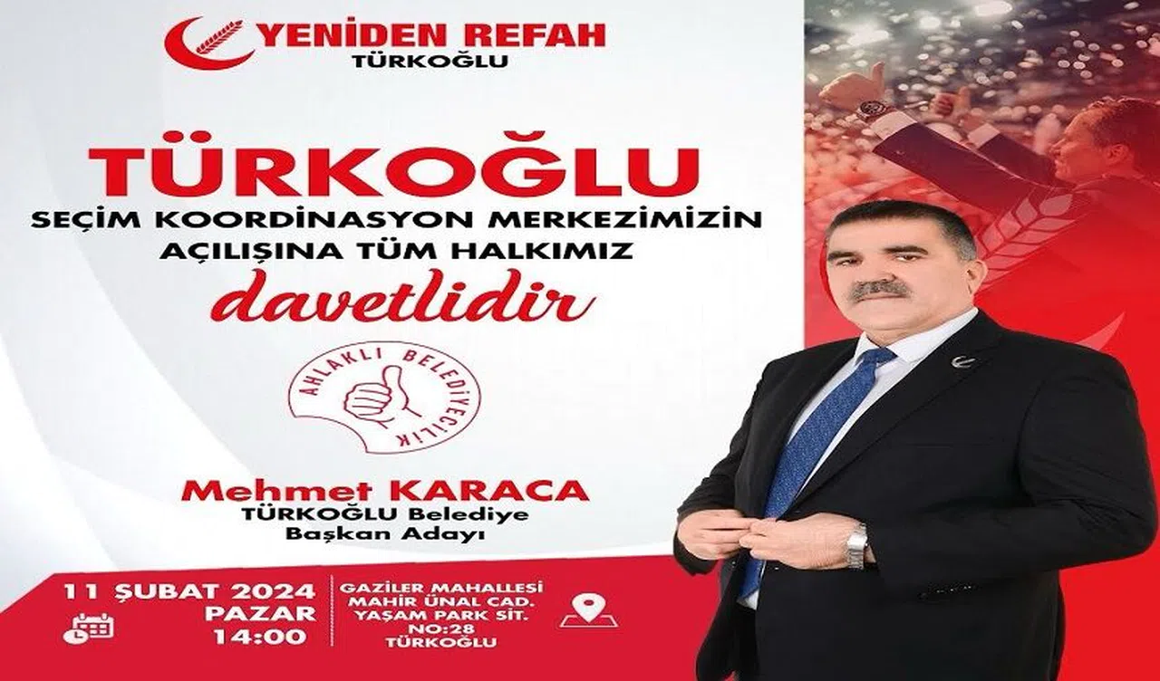 Yeniden Refah Partisi Türkoğlu Seçim Koordinasyon Merkezi Açılışı Töreni