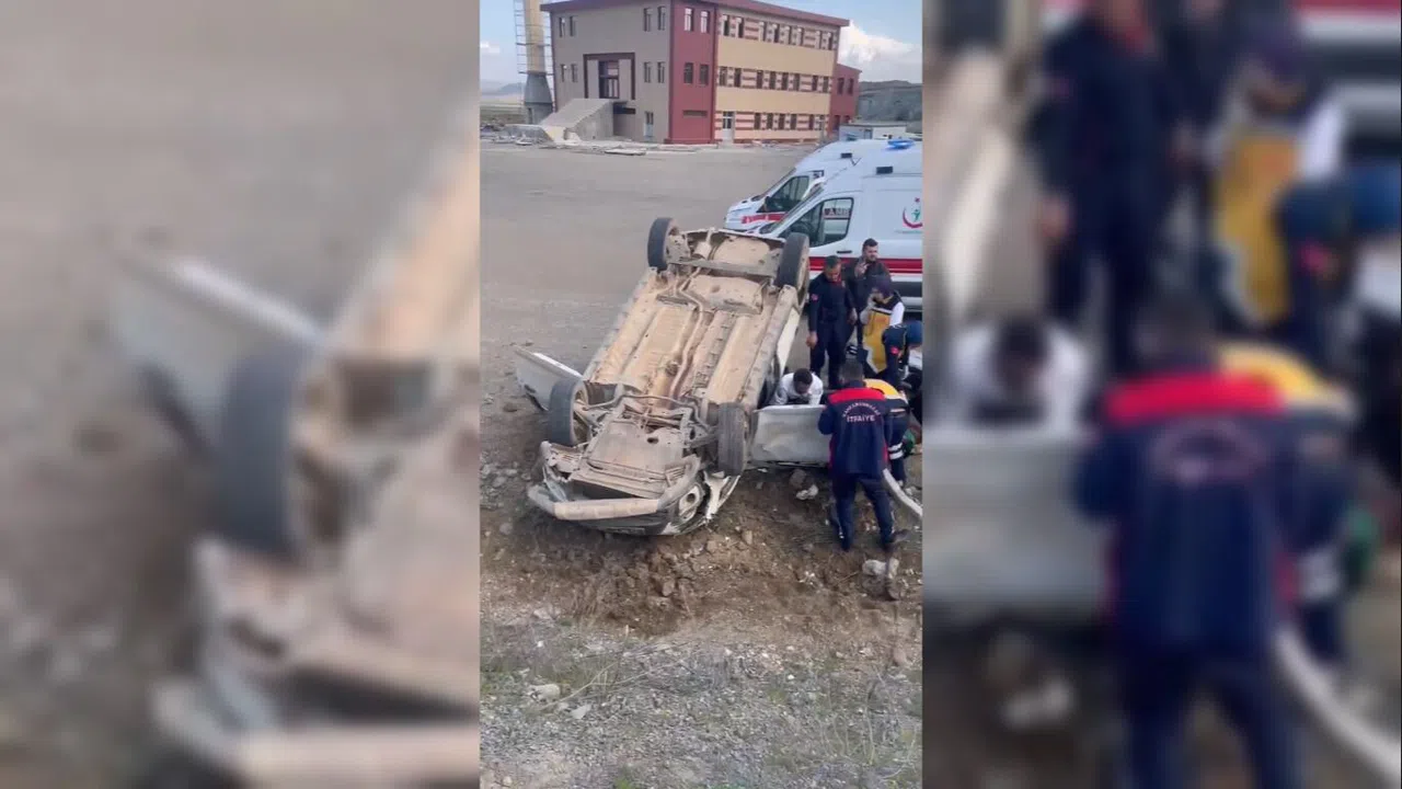 Türkoğlu'nda trafik kazası: Araç takla attı