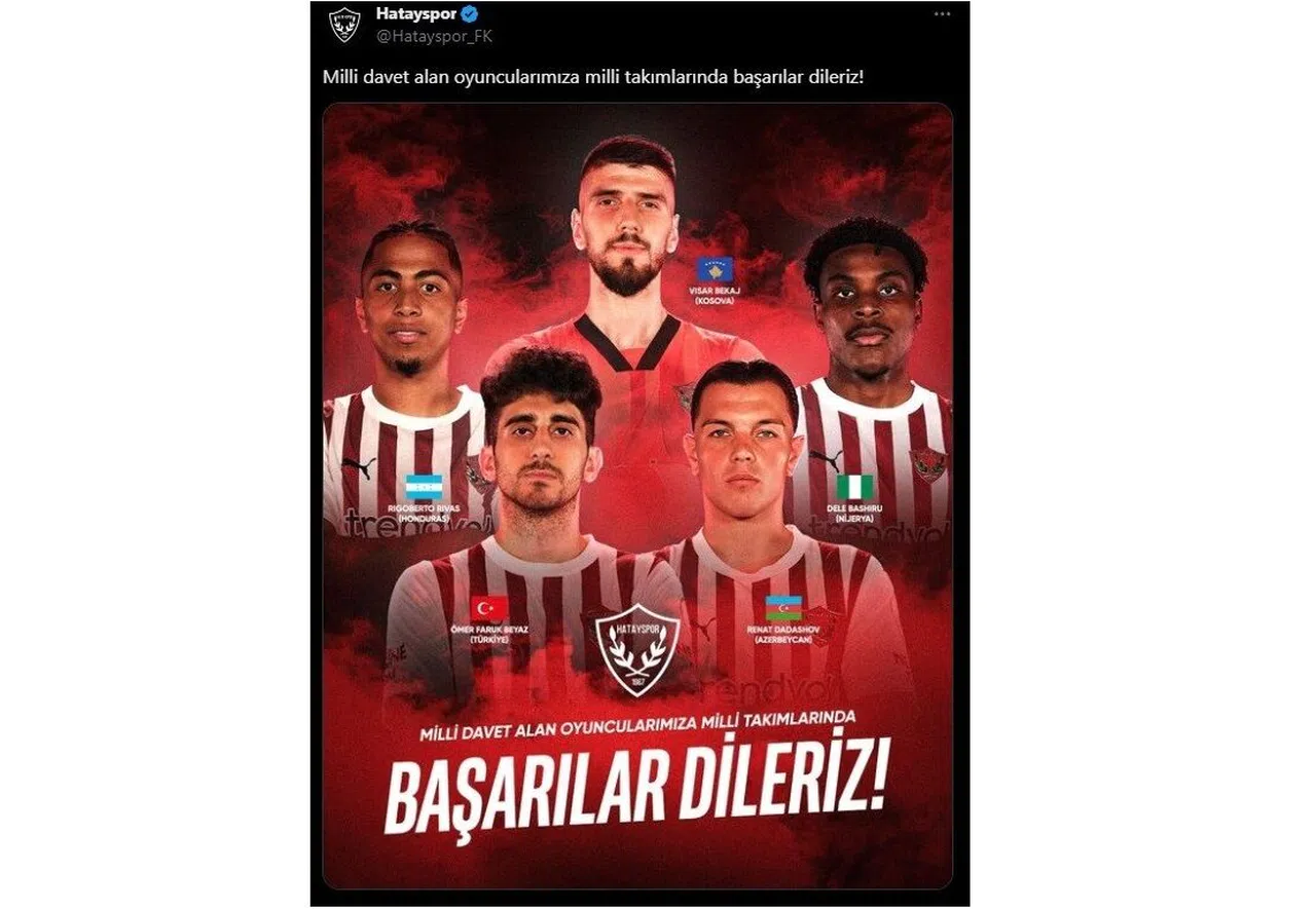 Hatayspor’da 5 futbolcuya milli davet