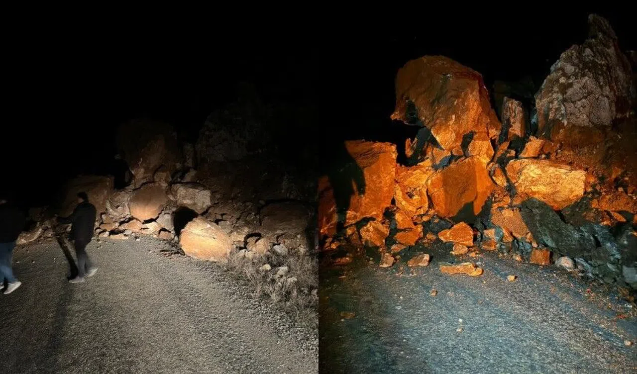Heyelan sonrası kapanan köy yolu ulaşıma açıldı