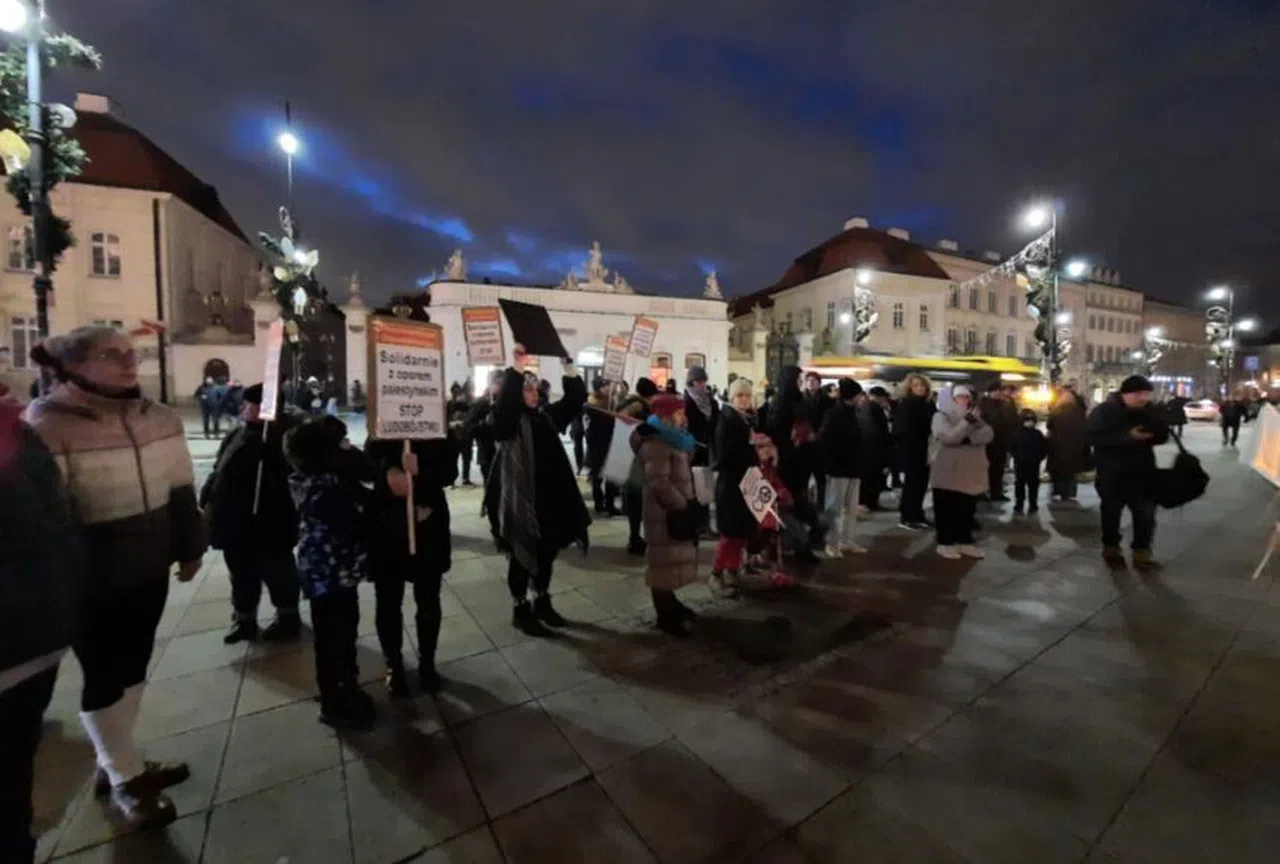 Polonya‘da eksi 4 derecede Filistin'e destek gösterisi