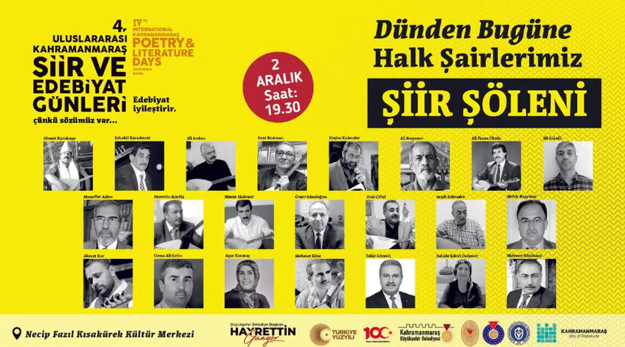 4. Uluslararası Kahramanmaraş Şiir ve Edebiyat Günleri Başlıyor