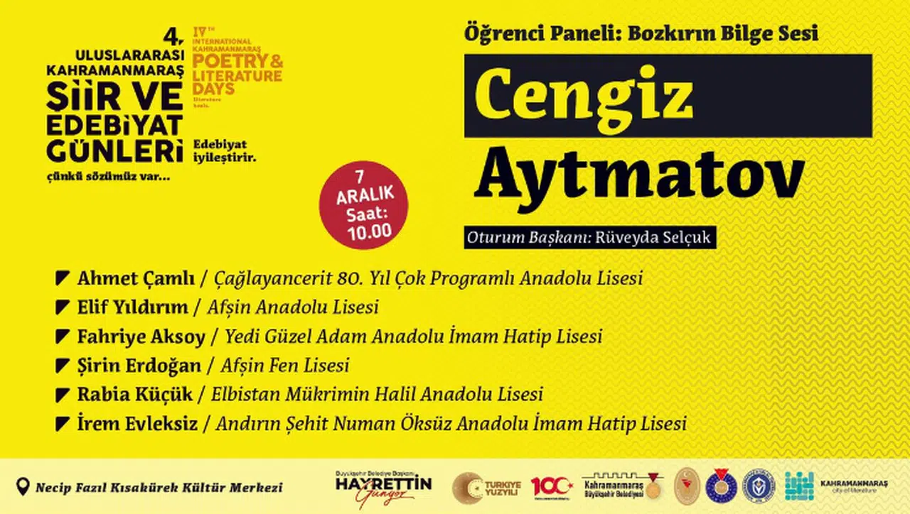 4. Uluslararası Kahramanmaraş Şiir ve Edebiyat Günleri'nde Devam Edecek Programlar