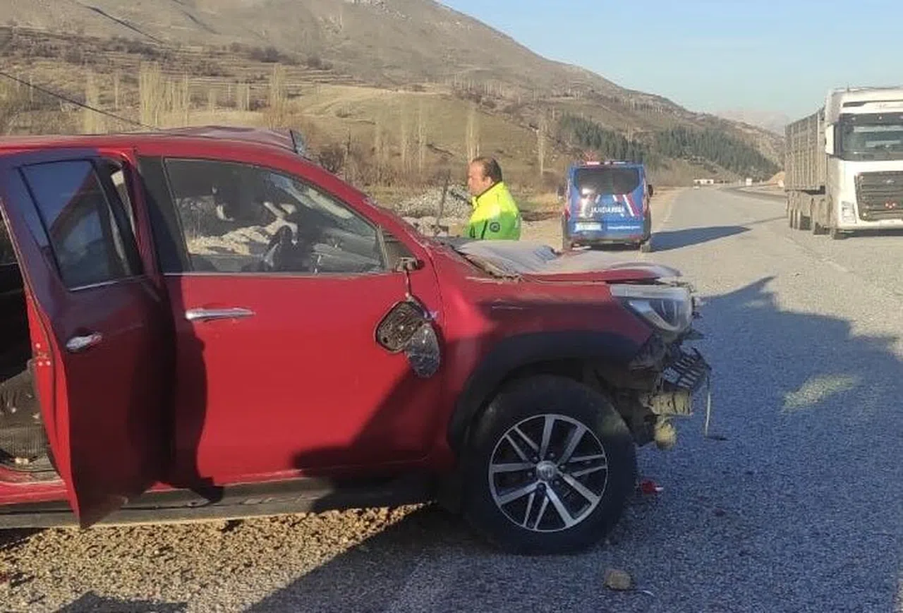 Malatya'da kamyonet şarampole uçtu