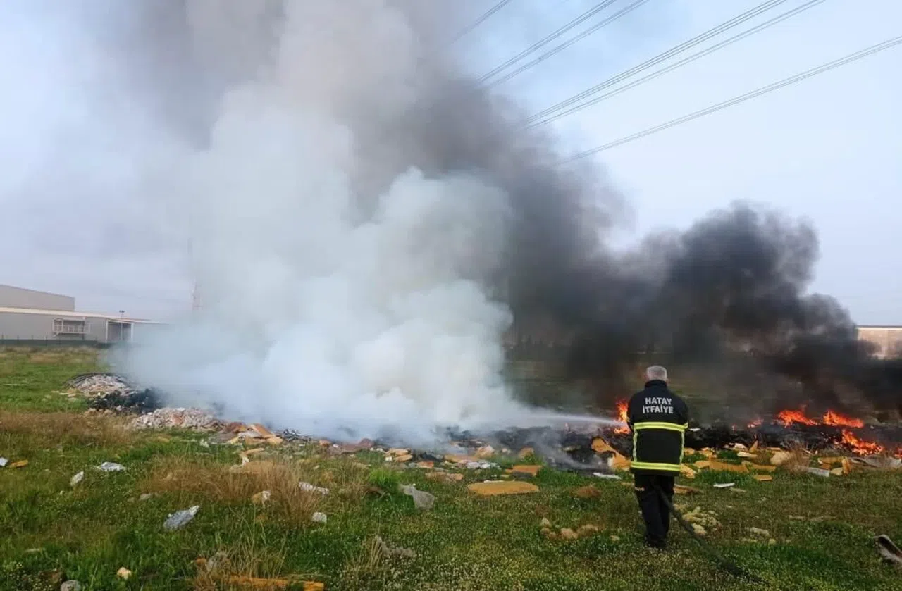Payas'ta çıkan çöp yangını söndürüldü