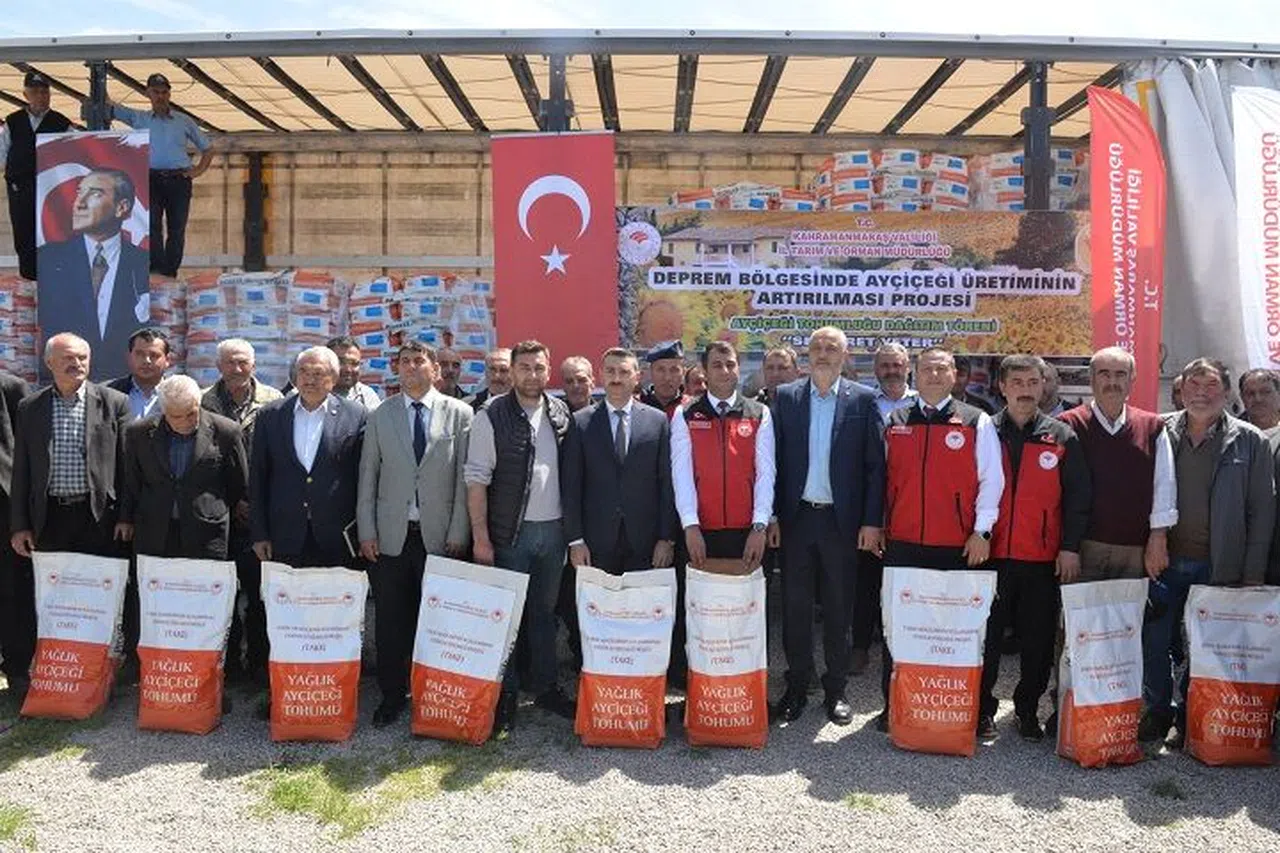 Çiftçilere ayçiçeği tohum desteği