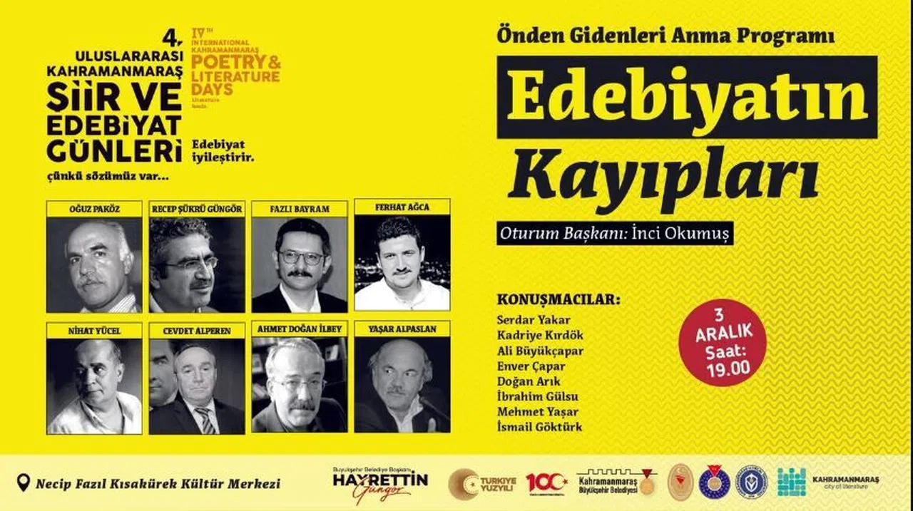 Şiir ve Edebiyat Günleri’nde ‘Edebiyatın Kayıpları’ anılacak