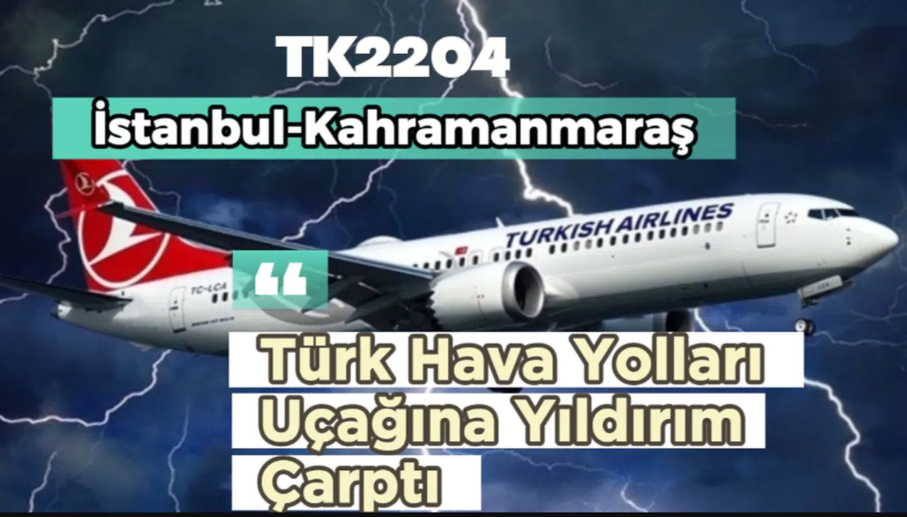 Türk Hava Yolları Uçağına Yıldırım Çarptı