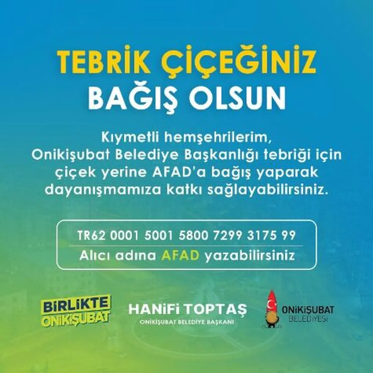 Başkan Toptaş'tan Örnek Davranış