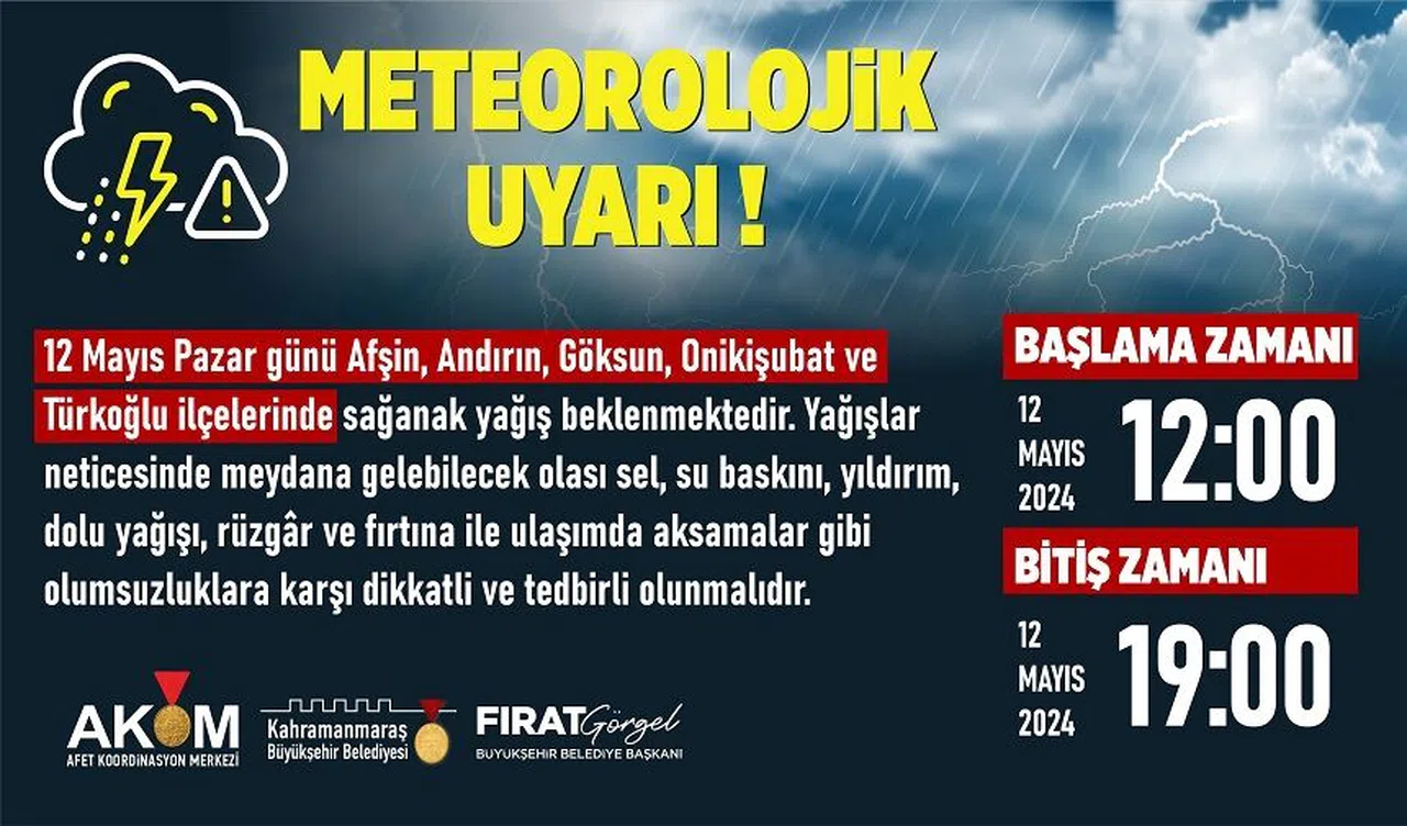 5 İlçede Sağanak Yağış Uyarısı!