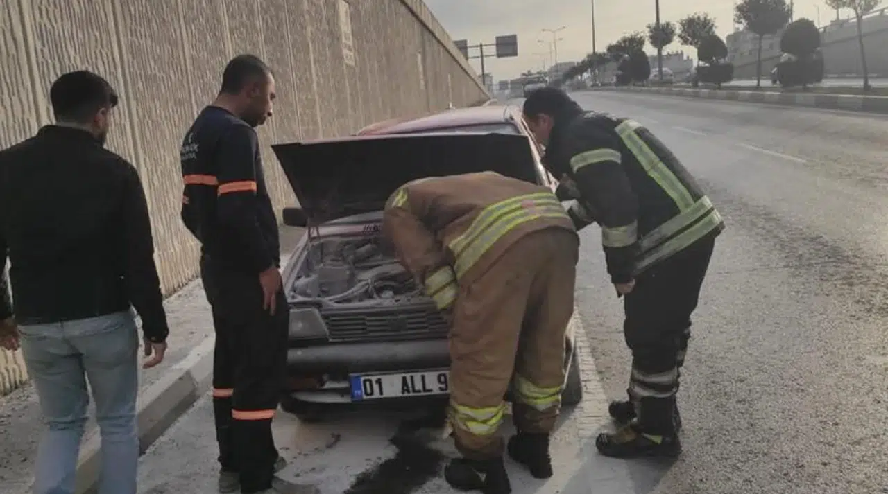 Araçta çıkan yangın büyümeden söndürüldü