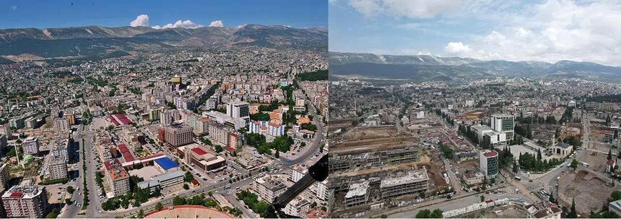 Kahramanmaraş'ın deprem öncesi ve sonrası