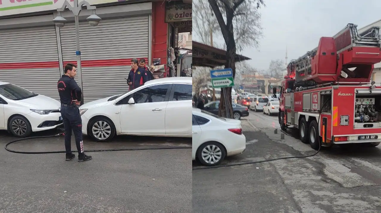 Kahramanmaraş’ta araç yangınına itfaiyeden anında müdahale