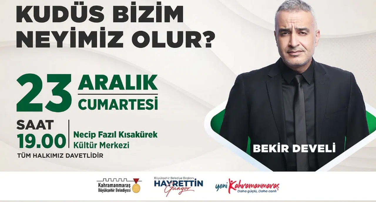 Yazar Bekir Develi, Kudüs'ü Kahramanmaraş'ta Anlatacak