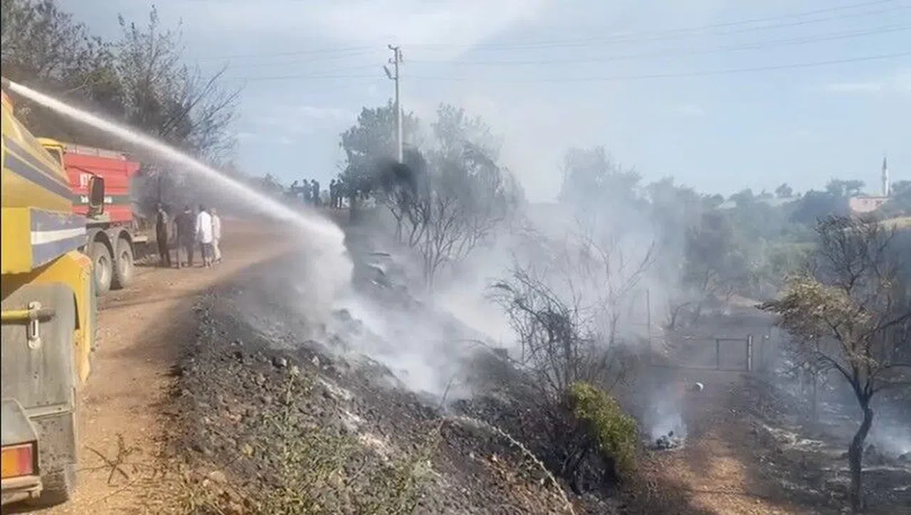 Fırtınadan dolayı uçan naylon yangına sebep oldu