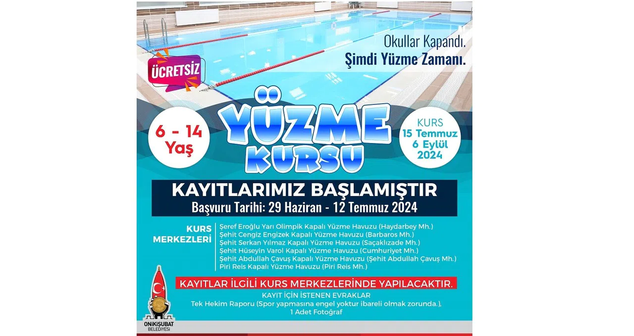 Başkan Toptaş’ın öğrencilere karne hediyesi yüzme kursu oldu