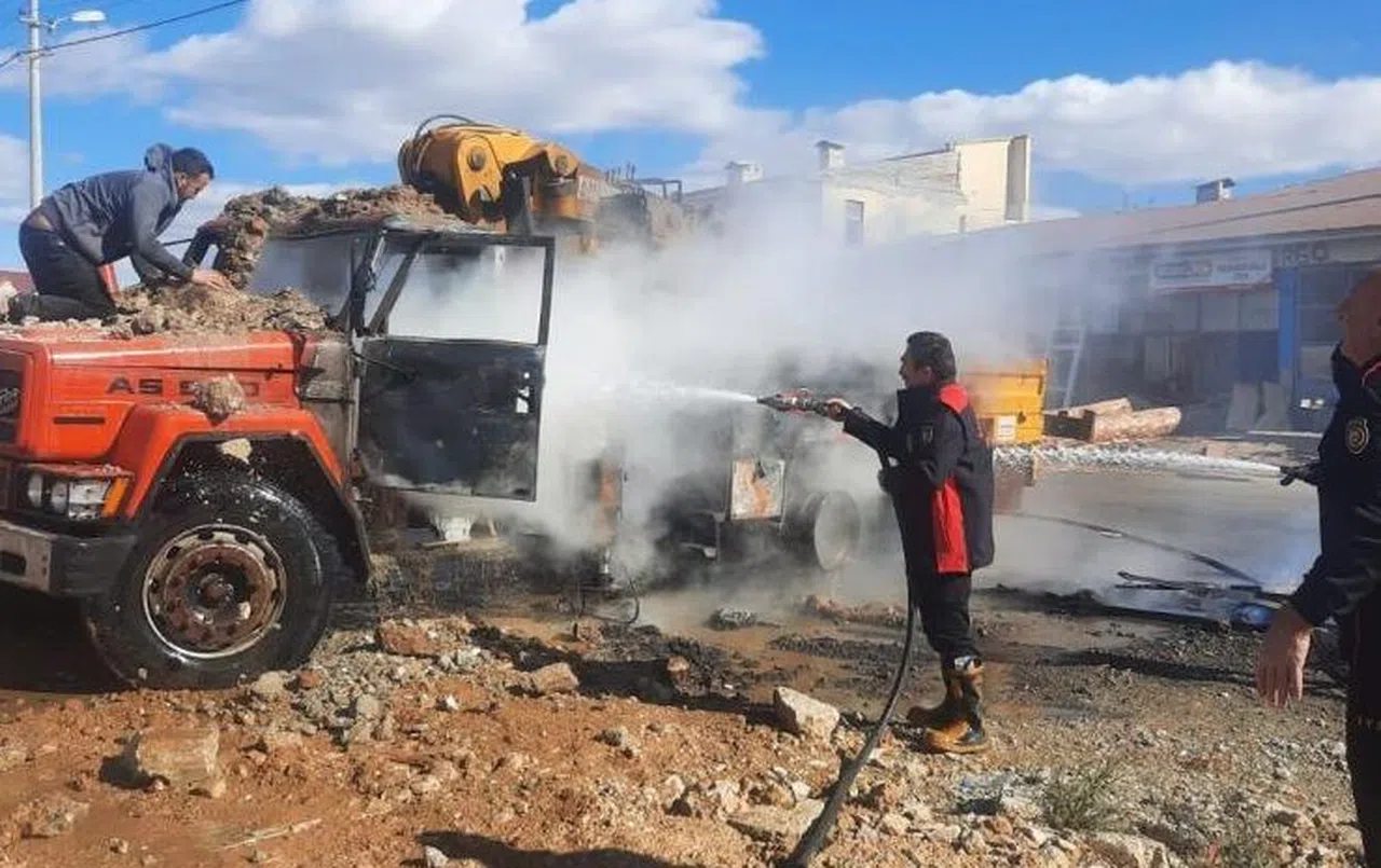 Kahramanmaraş’ta kamyon yangını