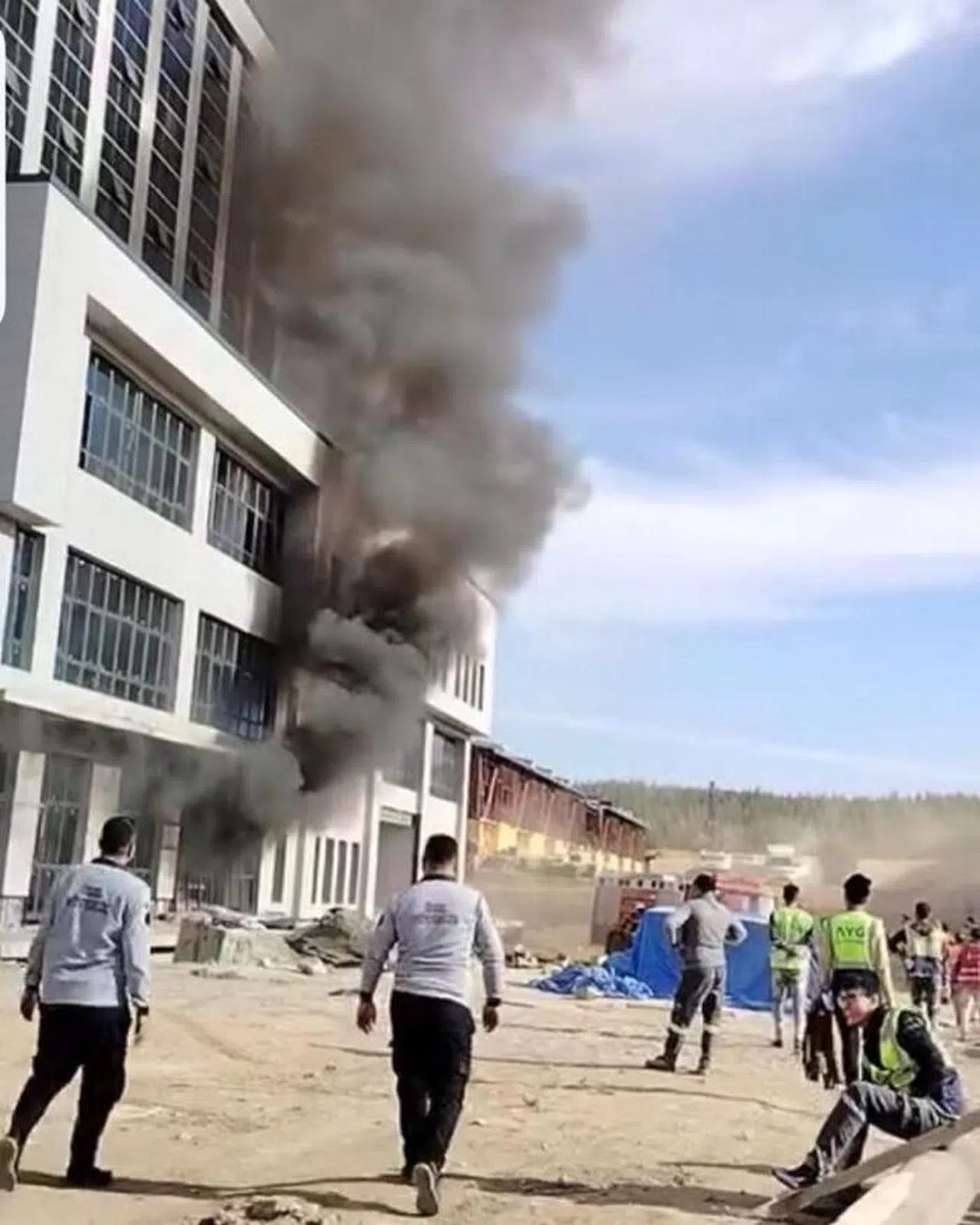 Kahramanmaraş’ta Hastane İnşaatında Korkutan Yangın