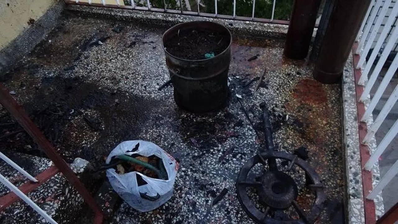 Merdivende Piknik Tüpüyle Yapılan Pişi Yangın Çıkardı