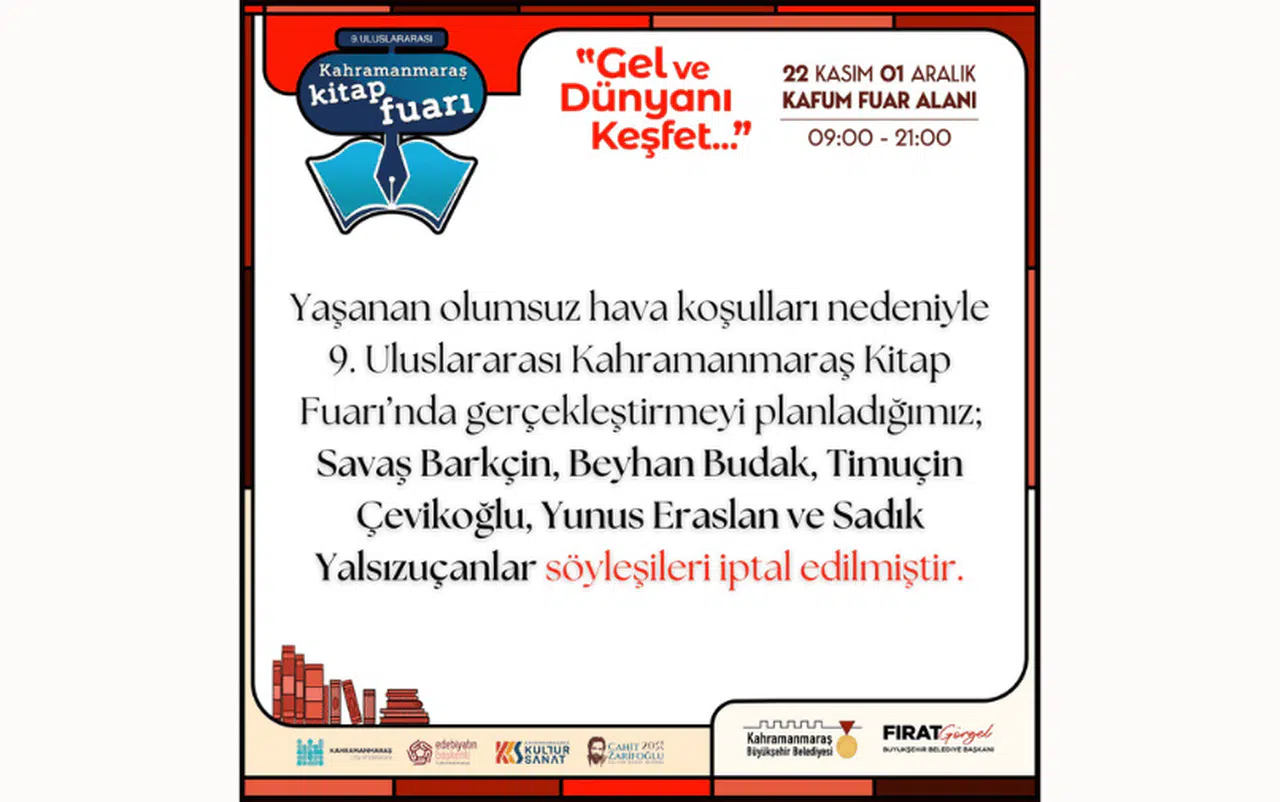 Kitap Fuarı’nda Bugünkü Söyleşiler İptal Edildi