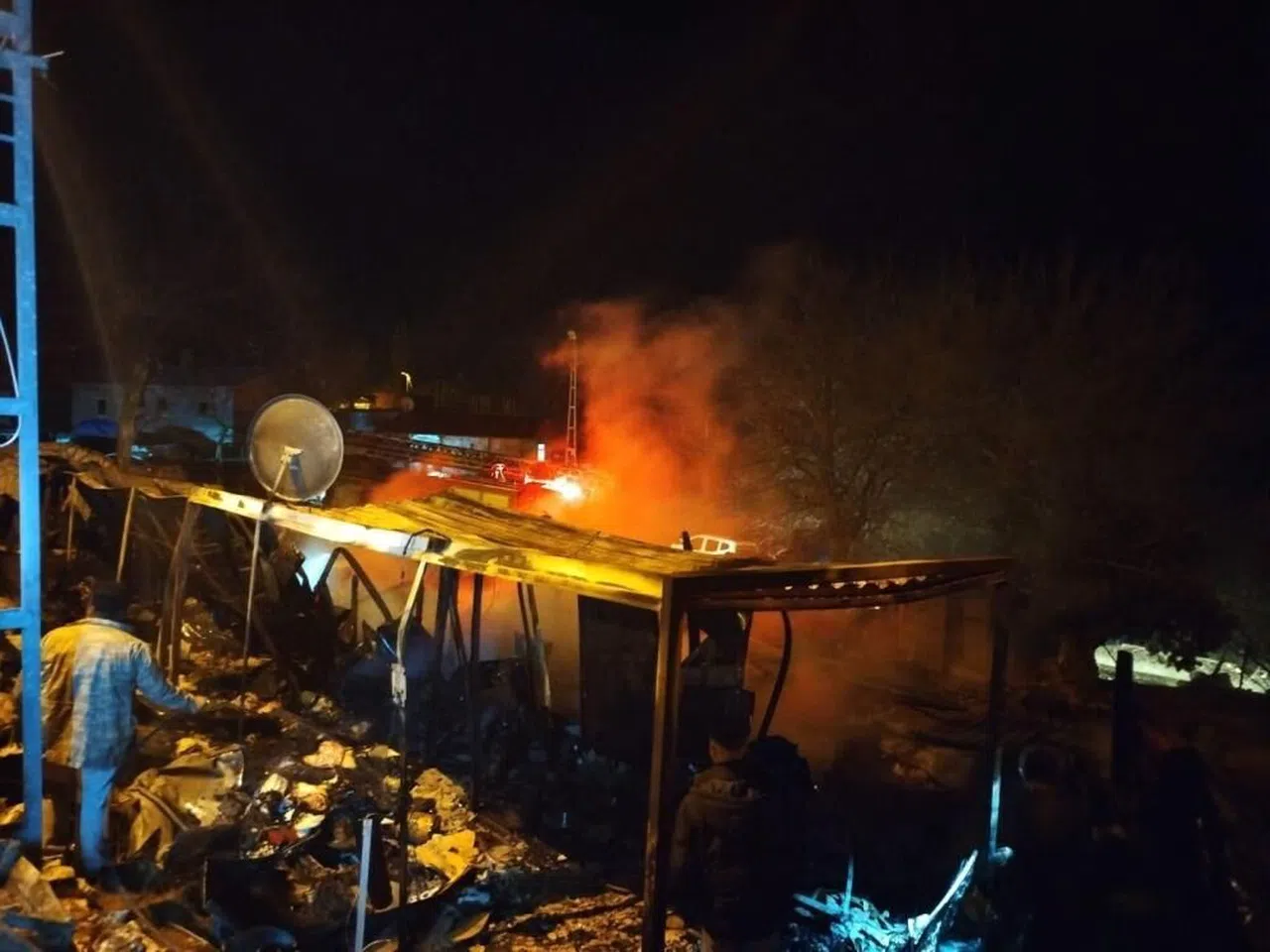 Pazarcık'ta Konteyner Yangını