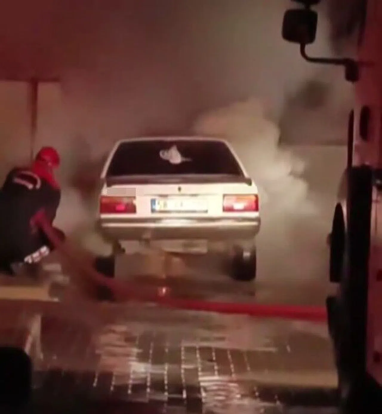Kahramanmaraş’ta Seyir Halindeki Otomobilde Yangın