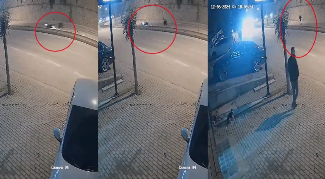 Motosikleti 30 Metre Sürüklendi, Ayağa Kalkıp Yoluna Devam Etti