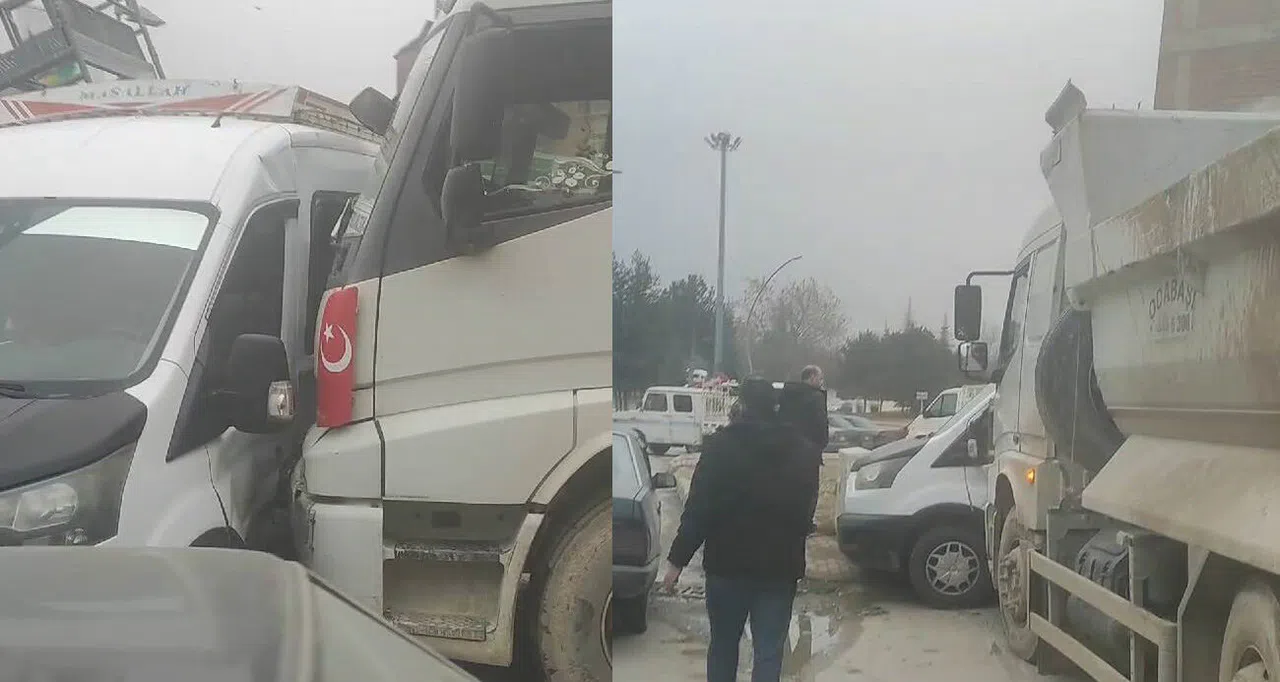 Tümsekten Geçerken Araçlara Çarpan Otomobil Ortalığı Birbirine Kattı