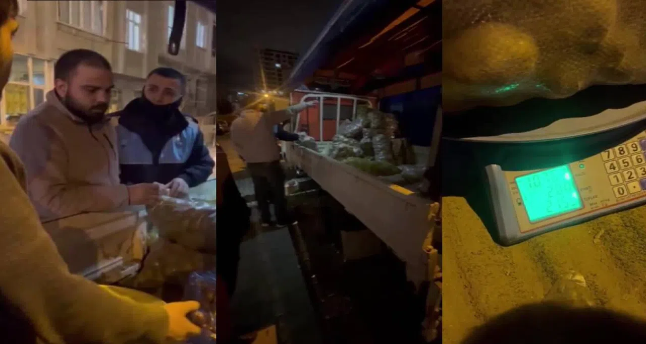 Seyyar satıcının terazi oyununu vatandaş bozdu
