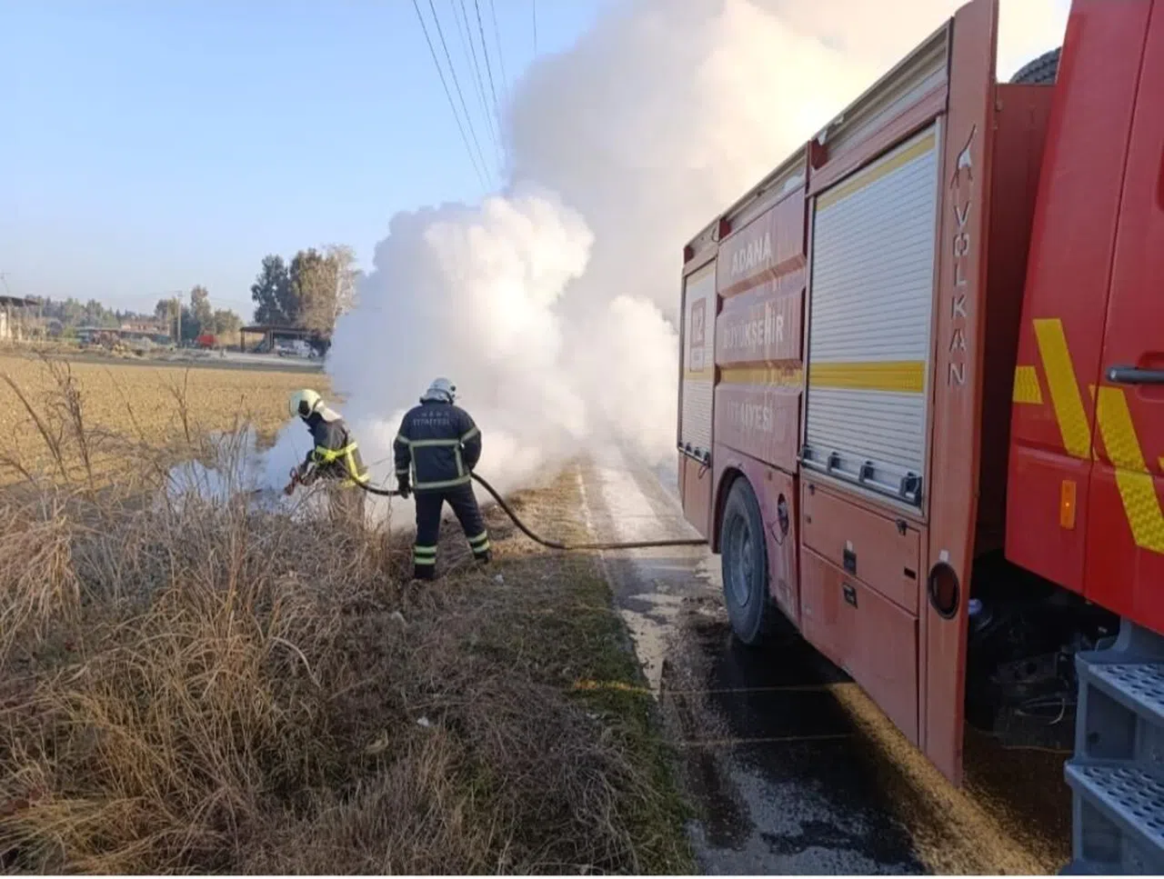 Aracın yanması sonucu 1 kişi yaralındı