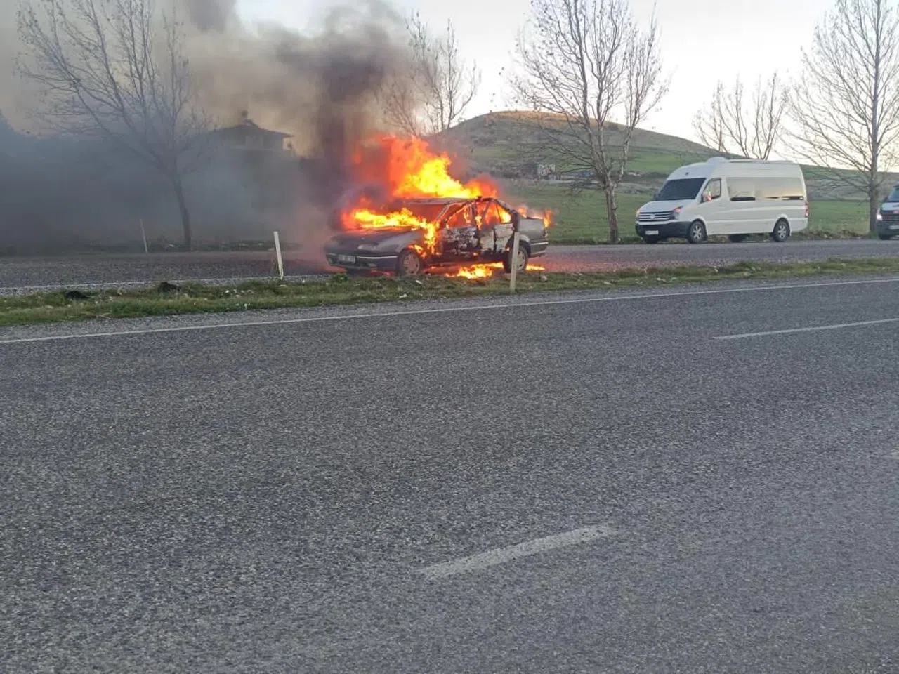 Kahramanmaraş'ta otomobil yangını