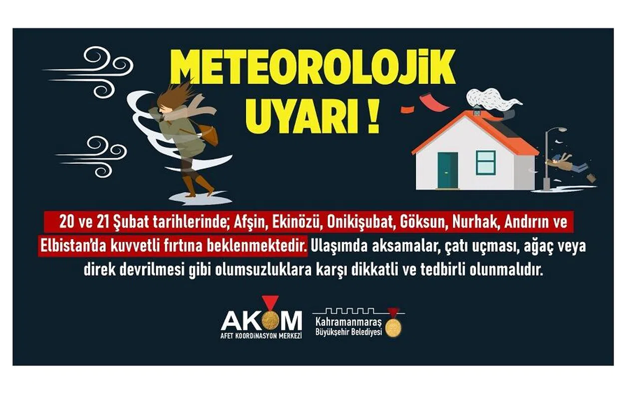 Kahramanmaraş’ta 7 İlçede Fırtına Etkili Olacak