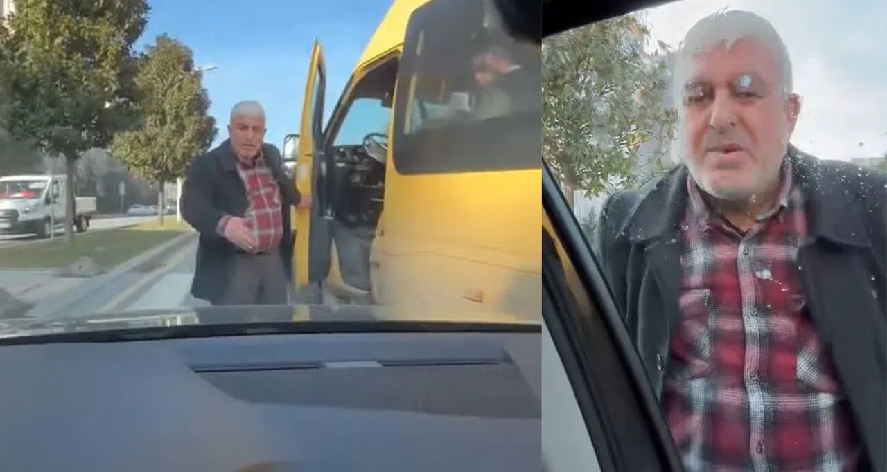Minibüs şoförü, kadın sürücünün aracına saldırdı