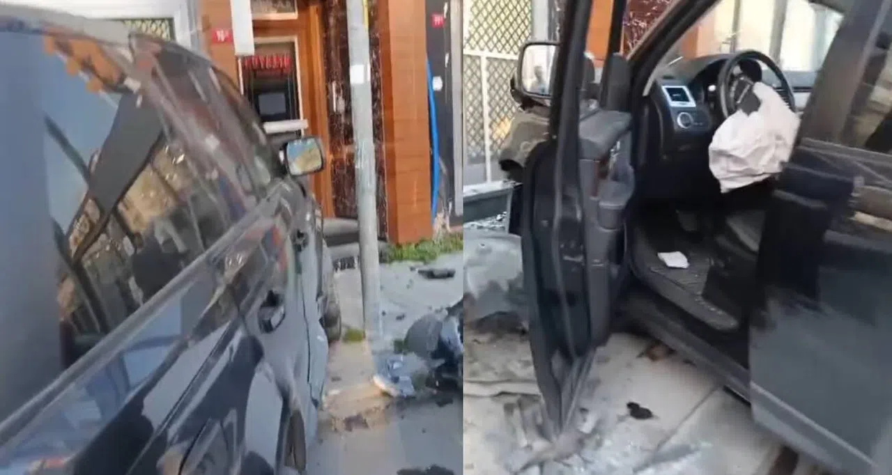 Direksiyon hakimiyetini kaybeden sürücü, börekçi dükkanına daldı