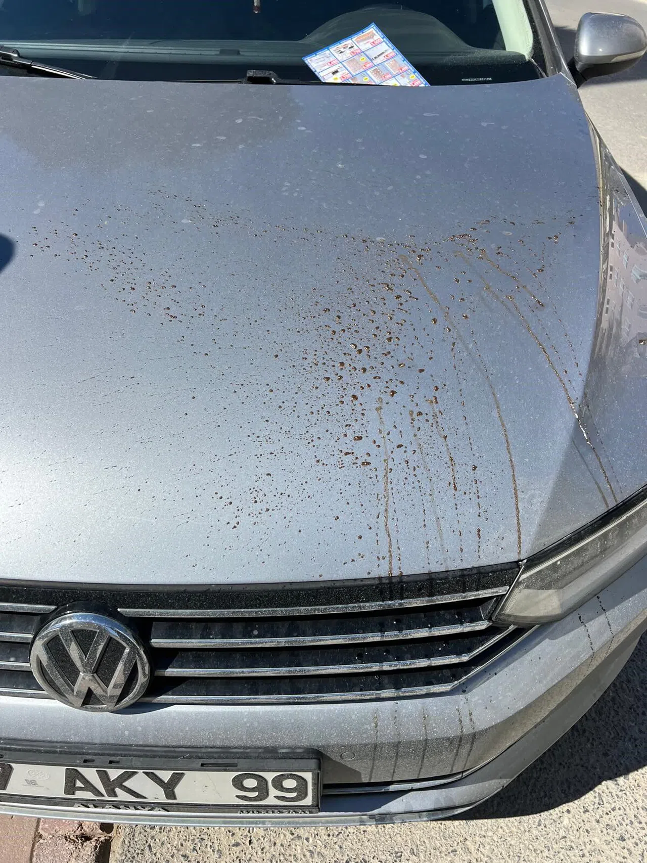 Otomobile Asit Döktü, Hiç Olmamış Gibi Yoluna Devam Etti