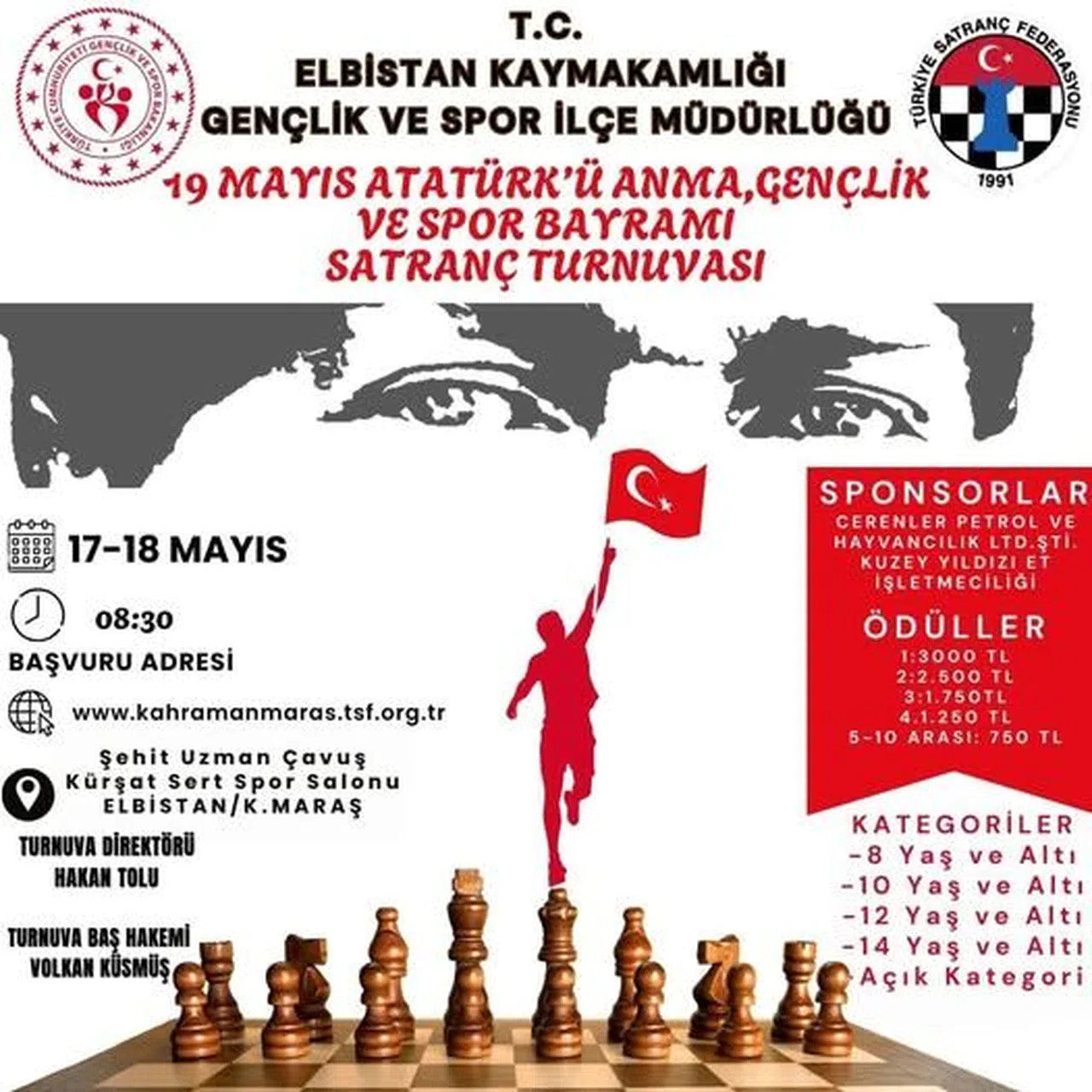Elbistan’da 19 Mayıs Satranç Turnuvası Düzenlenecek