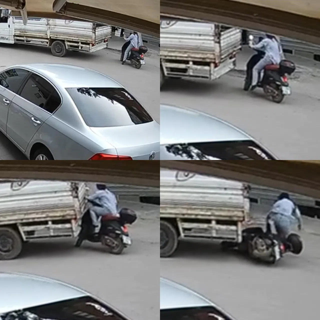 Kamyonun Altında Kalmaktan Son Anda Kurtuldu: O Anlar Kamerada