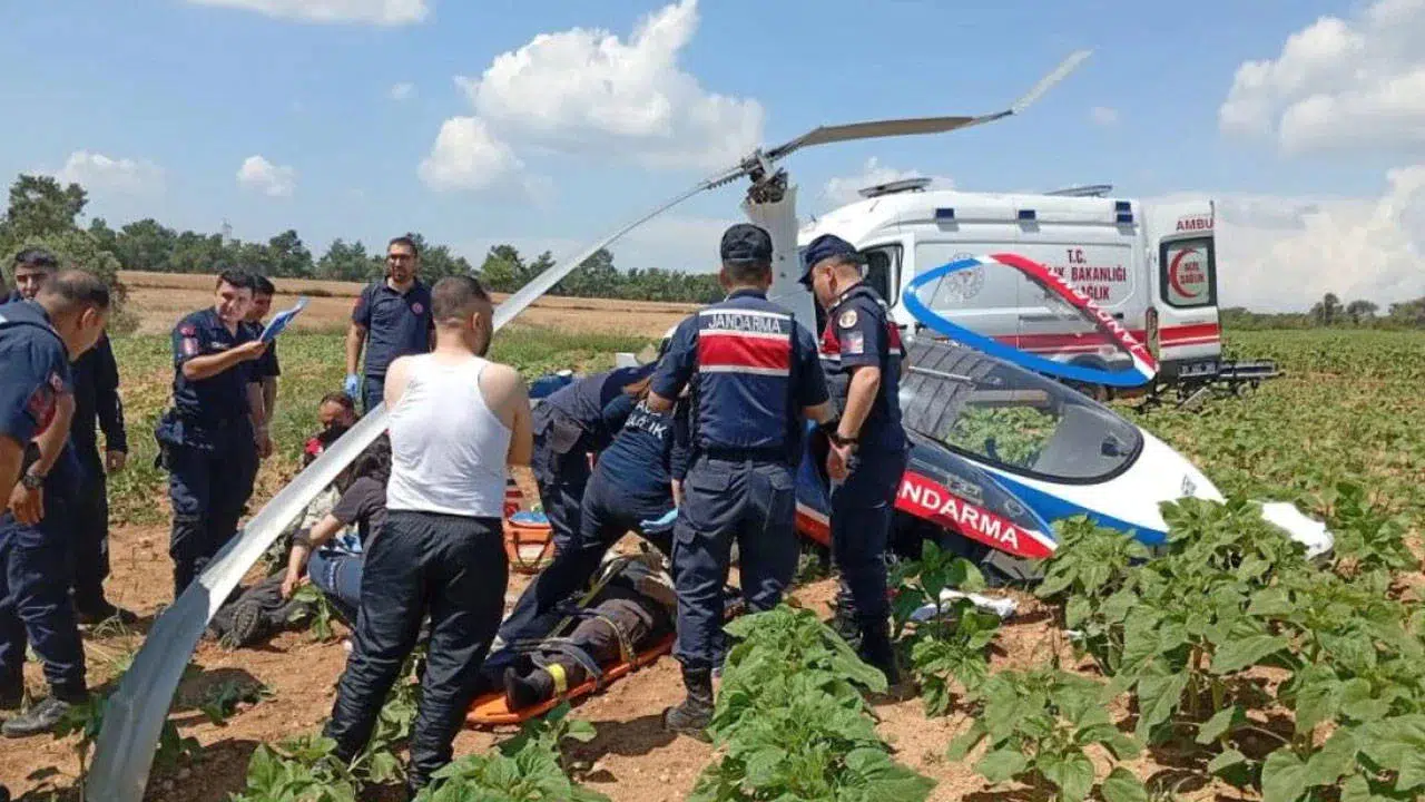 Jandarmaya Ait Cayrokopter Düştü: 2 Yaralı