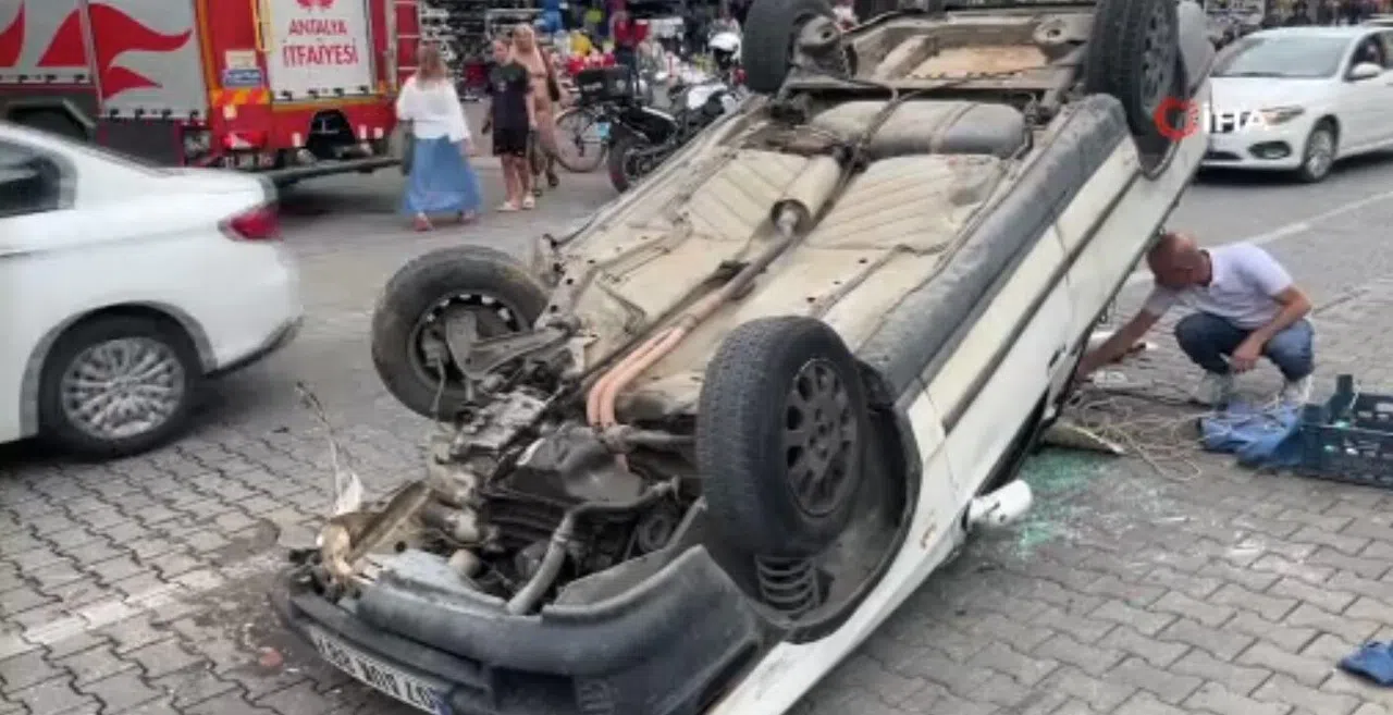 Kontrolden çıkan kamyonet takla attı: 1 yaralı