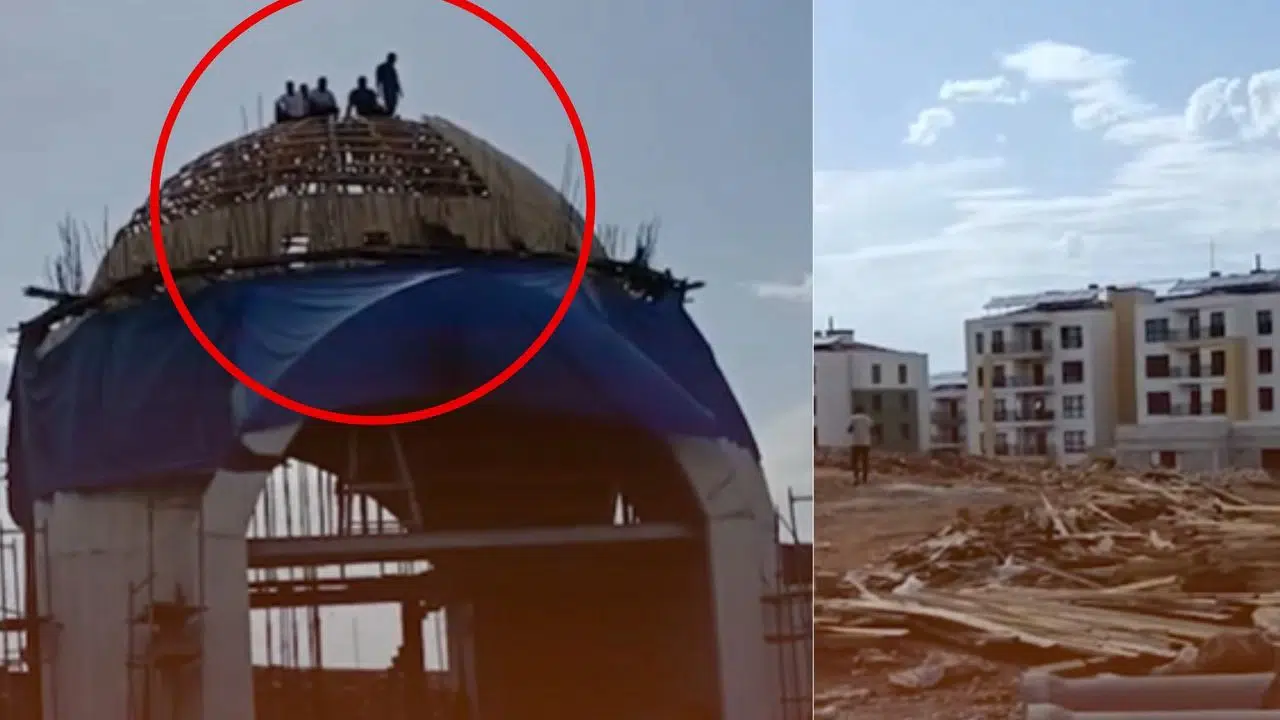 Kahramanmaraş’ta Maaşlarını Alamayan İşçiler Caminin Tepesine Çıktı