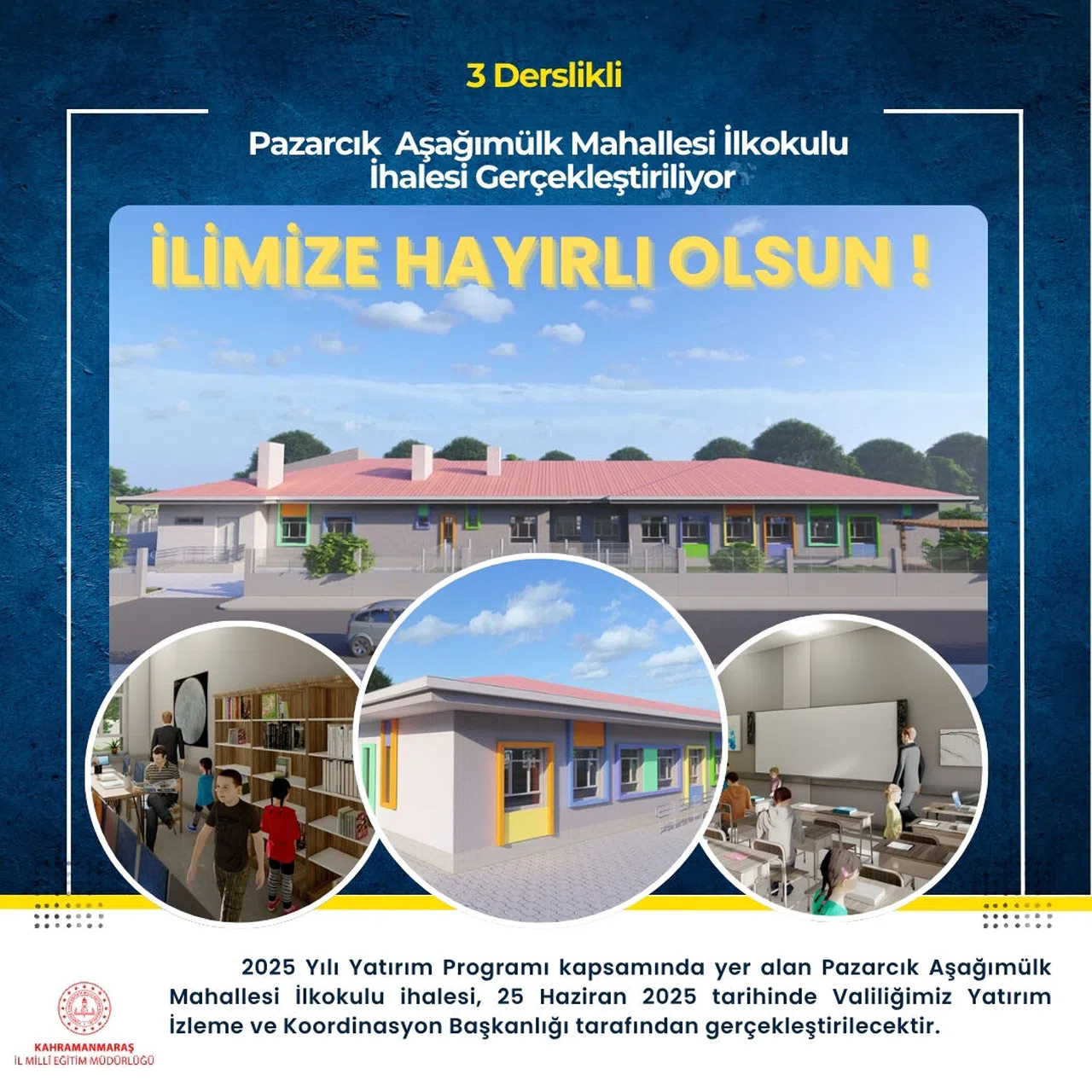 Pazarcık’a Yeni Okul Projesi İhalesi