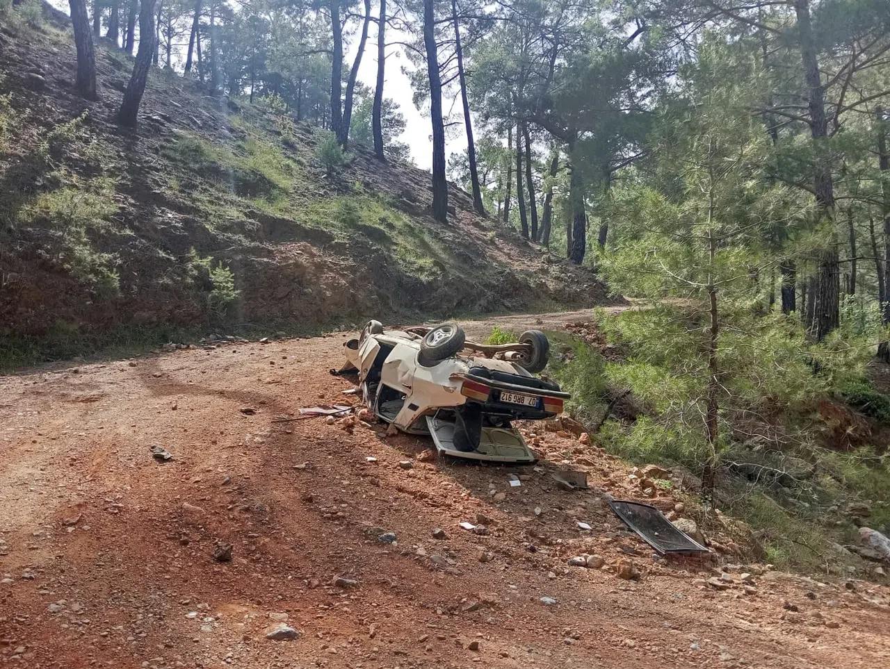 Şarampole Uçan Otomobilin Sürücüsü Yaralandı